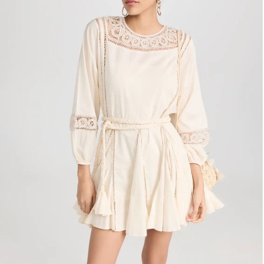 RHODE Ella Dress in White Eyelet XS